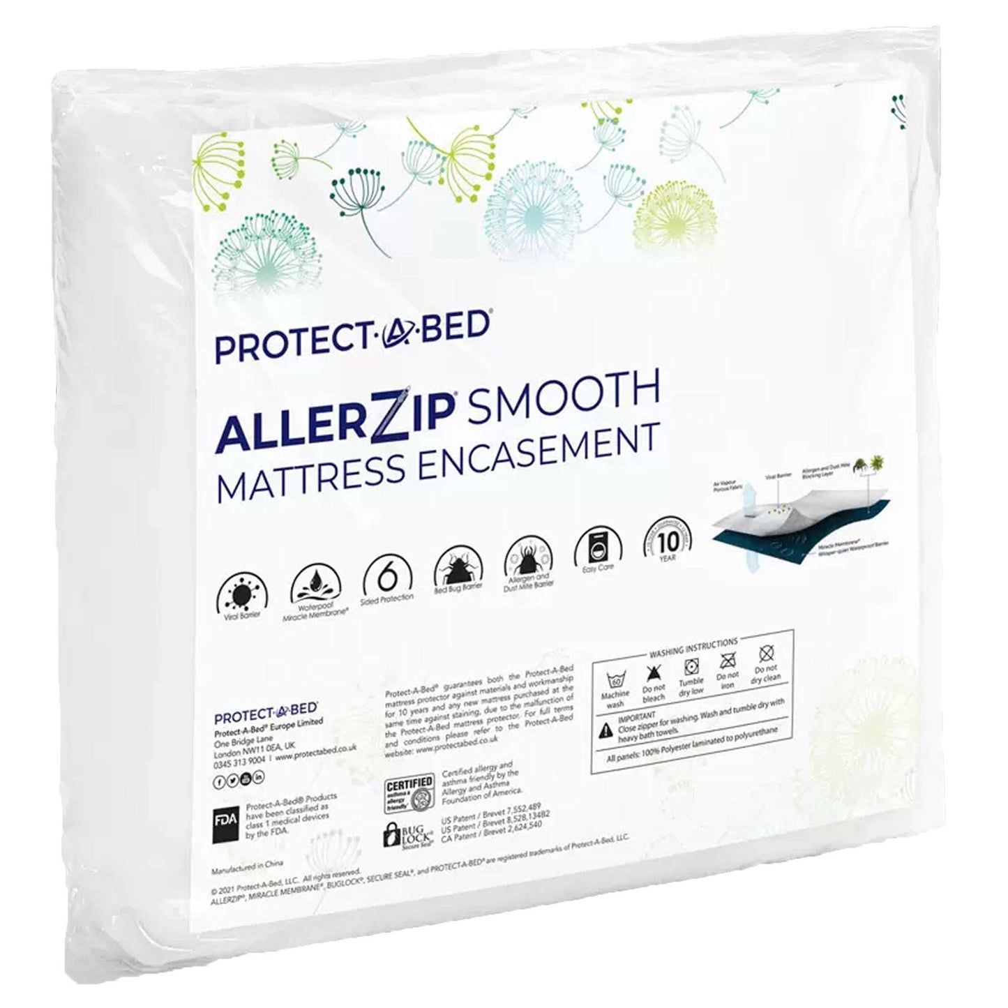 Allerzip 13" Mattress Zippered Encasement (white pkg)