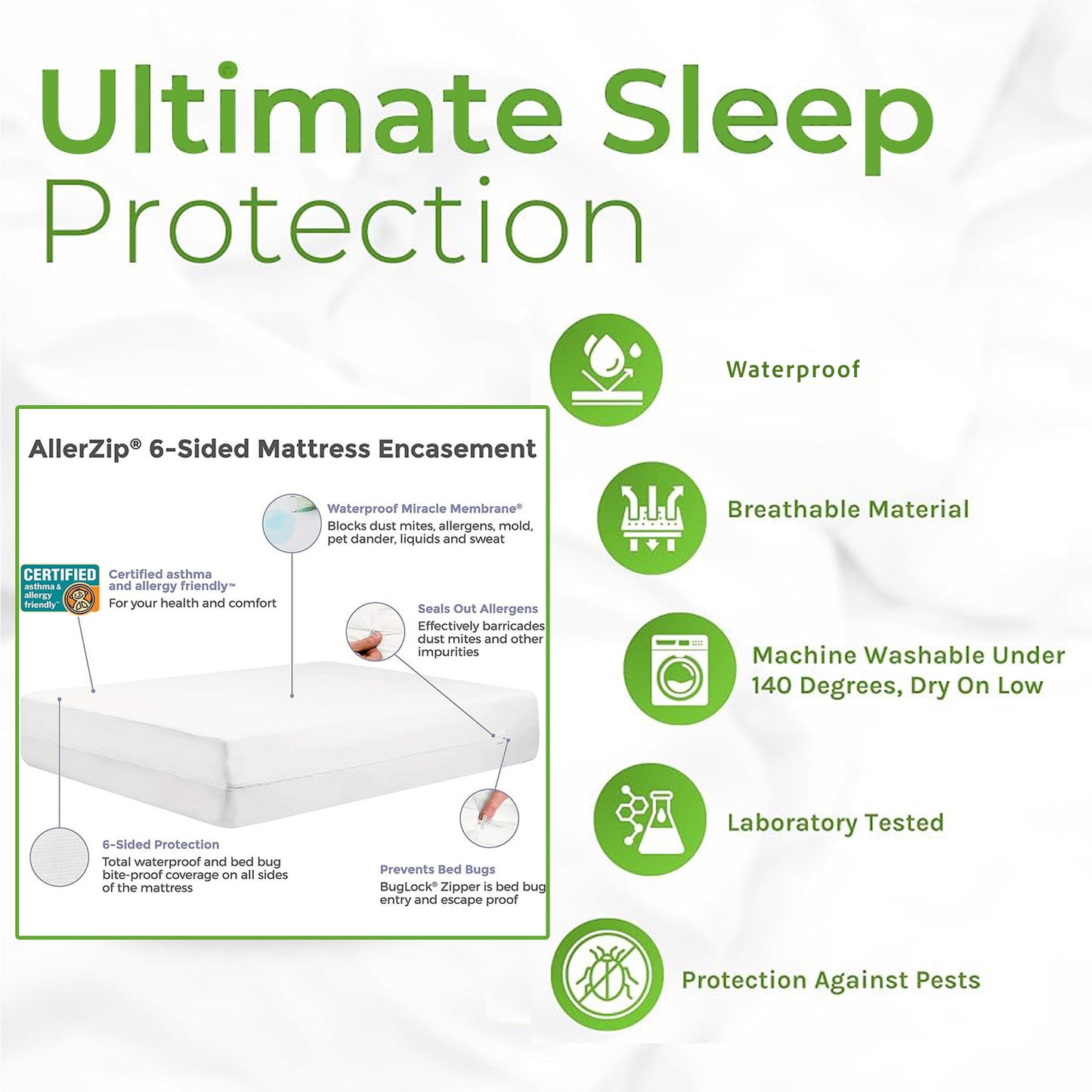 AllerZip 7 - 12" Mattress Zippered Encasement