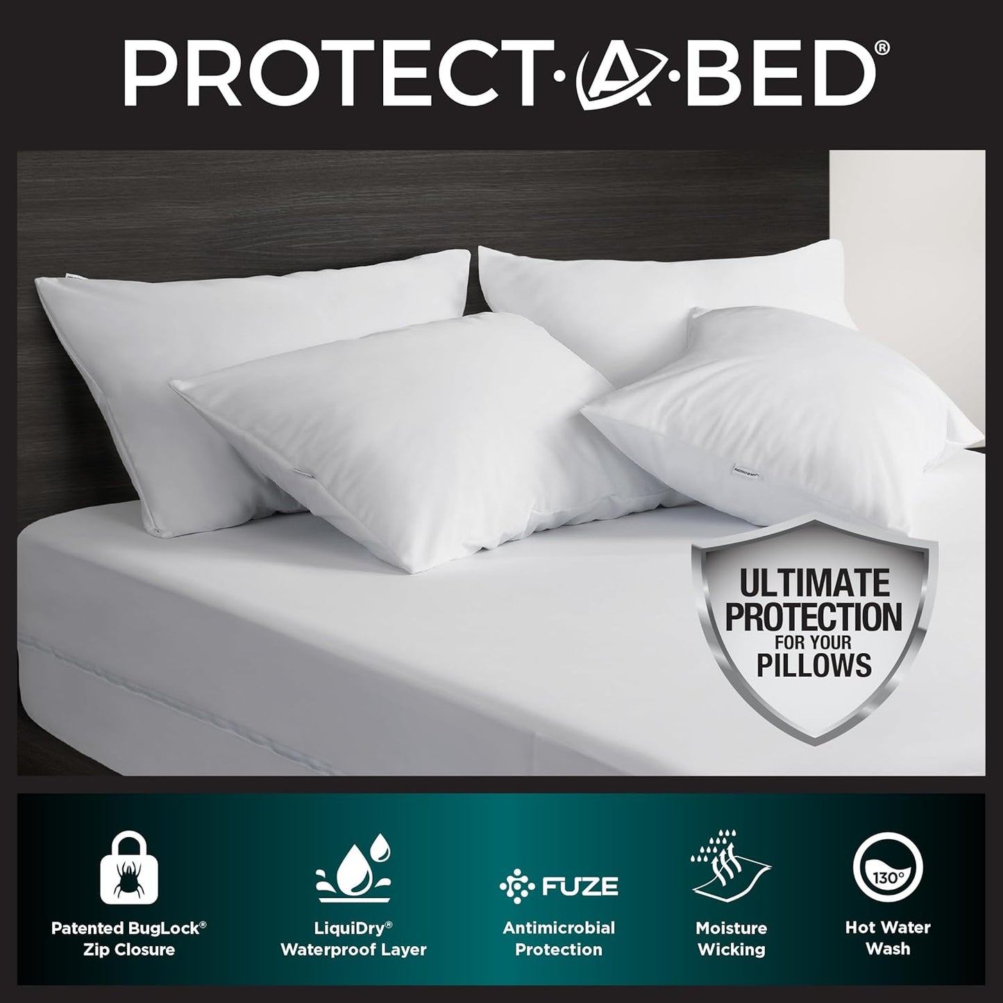 AllerZip Zippered Pillow Protectors - (2pk)