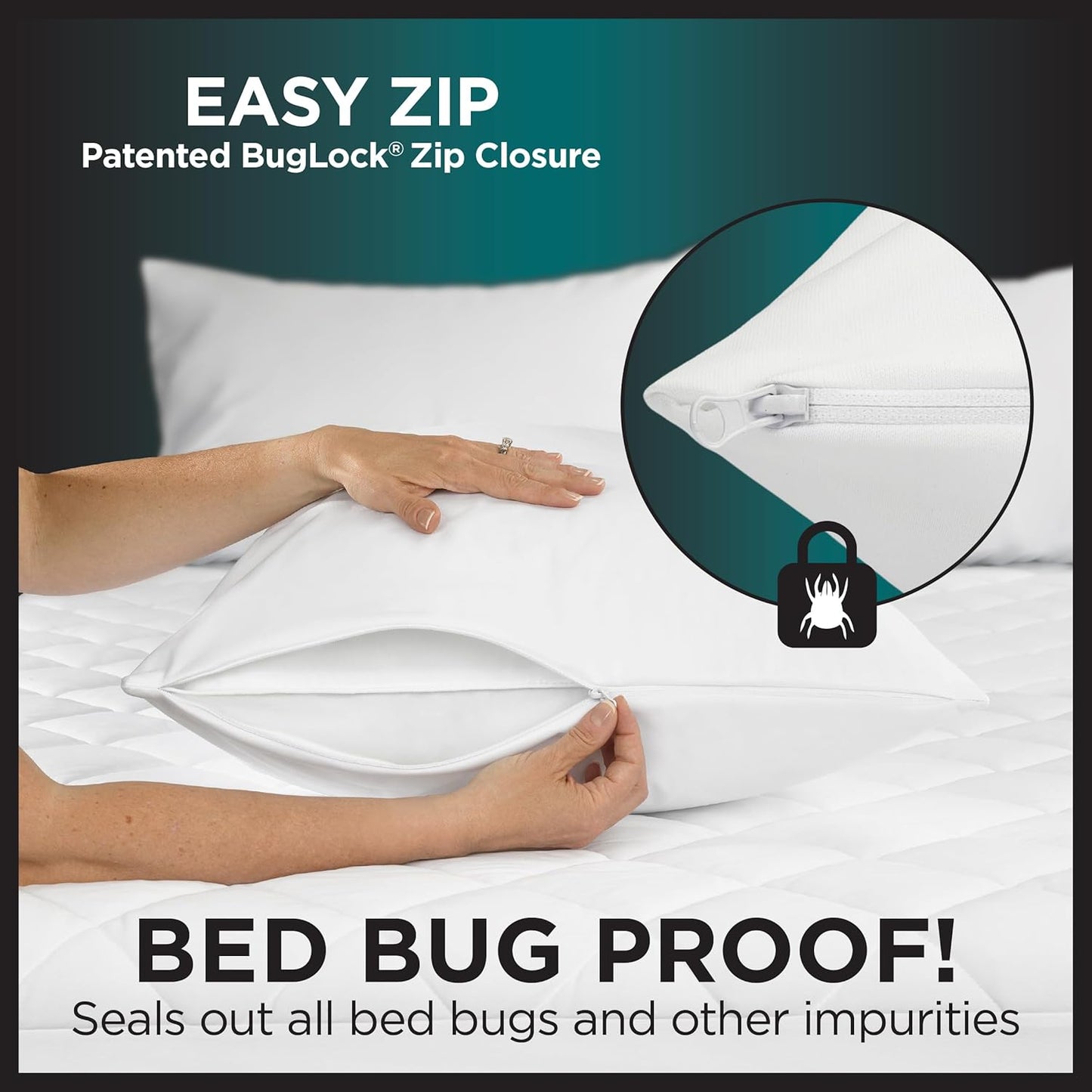 AllerZip Zippered Pillow Protectors - (2pk)