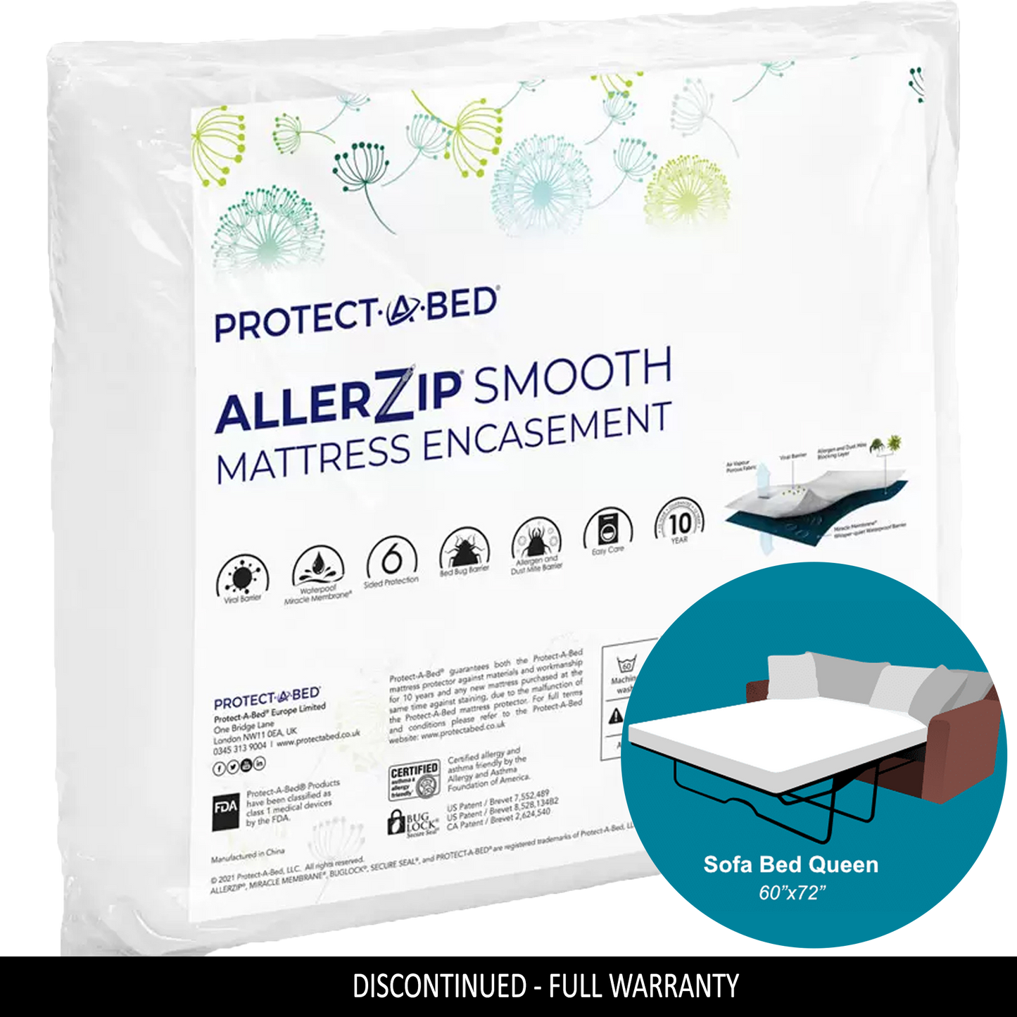 ALLERZIP Queen Sleeper Sofa Mattress Zippered Encasement