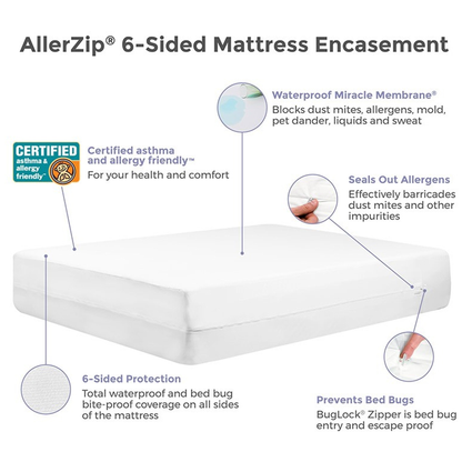 ALLERZIP Queen Sleeper Sofa Mattress Zippered Encasement